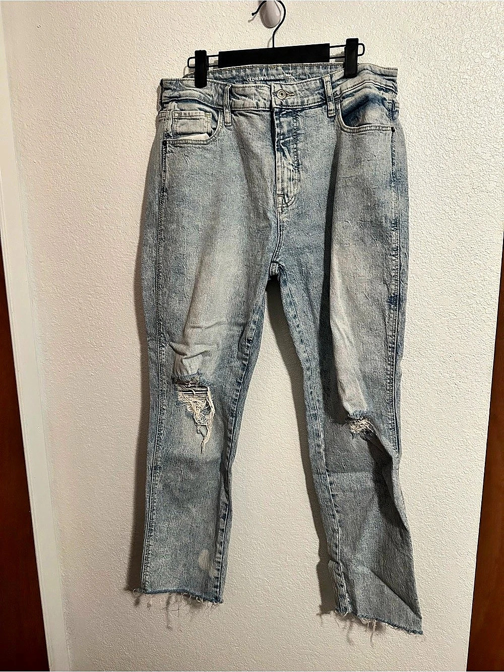 Old Navy High-Waisted Vintage Slim Jeans Distressed Blue